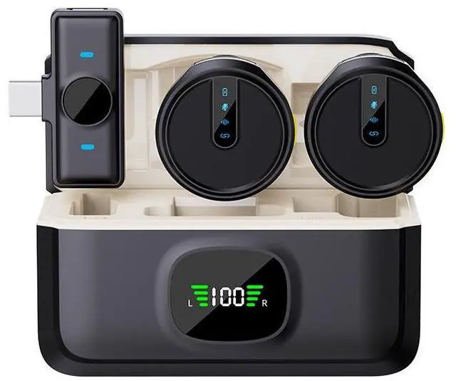 Main image of SOEWIOU Popular M34 Wireless Lavalier Microphone 1 TX 2 RX, Built-in Sound Card, Mobile Recording Mic for TikTok Live Streaming, YouTube Vlog & Video Recording