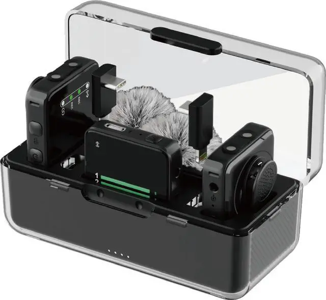 Main image of SOEWIOU M29 Wireless Lavalier Microphone 1 TX 2 RX, Built-in Sound Card, Noise Reduction, Compatible with Phone & Computer, All-in-One Live Streaming Kit for Recording Broadcast TikTok YouTube