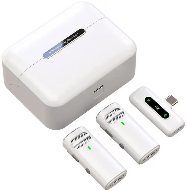 Main image of SOEWIOU K8/K9 2.4G Wireless Lavalier Microphone (White), Jerry Chip, 1-to-1/1-to-2 Dual Mode, Reverb Monitor & Speaker, Noise Canceling Mini Mic for Influencer Live Streaming, Cross-Border E-Commerce