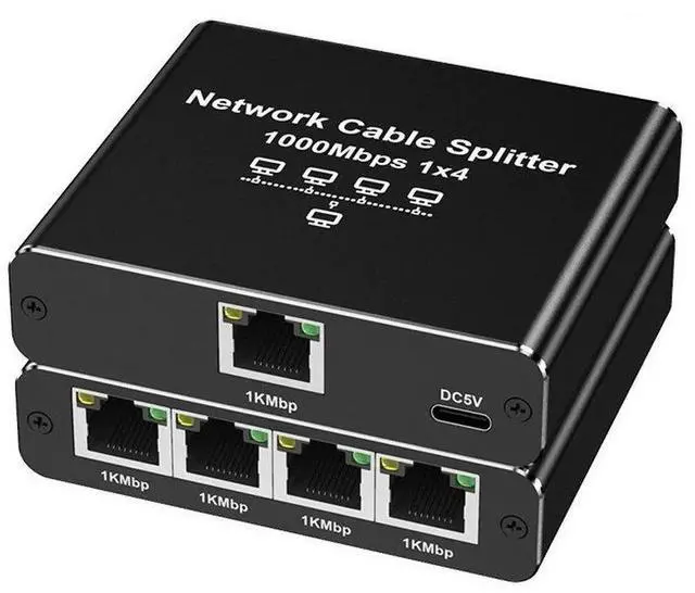 Main image of SOEWIOU Gigabit Ethernet Splitter, RJ45 Full Gigabit Network Distributor 1 In 4 / 1 In 3 / 1 In 2, LAN Cable Splitter for Home Office Router Monitoring Connection