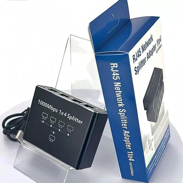 Alt view image 3 of 3 - SOEWIOU Gigabit Ethernet Splitter, RJ45 Full Gigabit Network Distributor 1 In 4 / 1 In 3 / 1 In 2, LAN Cable Splitter for Home Office Router Monitoring Connection