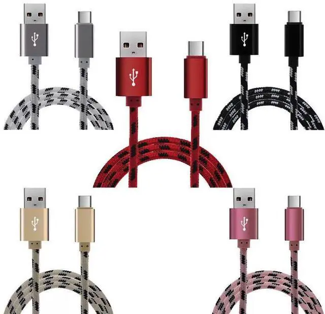 Alt view image 5 of 5 - SOEWIOU 2A Fast Charging Tiger Grid Aluminum Alloy Cable, Red 40 Inch Charging Cord for iPhone Android