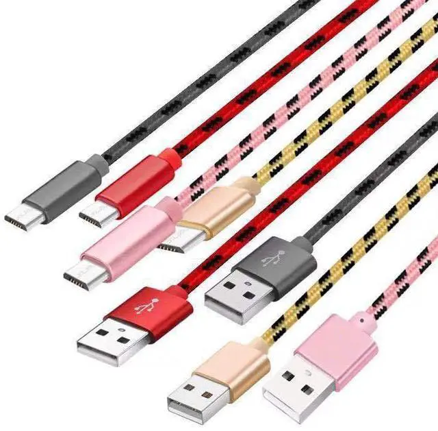 Alt view image 3 of 5 - SOEWIOU 2A Fast Charging Tiger Grid Aluminum Alloy Cable, Red 40 Inch Charging Cord for iPhone Android
