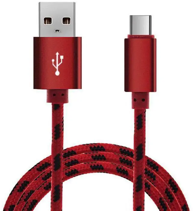 Alt view image 2 of 5 - SOEWIOU 2A Fast Charging Tiger Grid Aluminum Alloy Cable, Red 40 Inch Charging Cord for iPhone Android