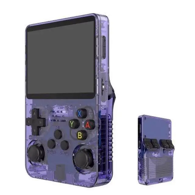 Alt view image 3 of 4 - SOEWIOU R36S Retro Handheld Game Console, Open Source Linux System, 3.5 Inch IPS Screen, 64GB, Purple Transparent, Portable Video Game Player