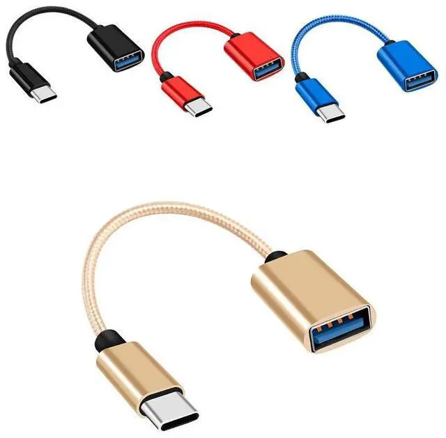 Alt view image 3 of 3 - SOEWIOU USB-C to USB 2.0 OTG Adapter Cable, Type-C to USB-A Female, Fast Charging Data Cord for Phone Car U Disk, Black