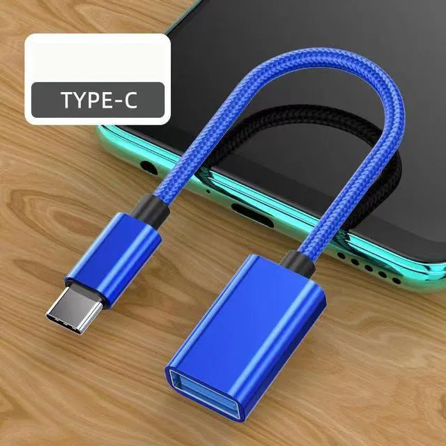 Main image of SOEWIOU USB-C to USB 2.0 OTG Adapter Cable, Type-C to USB-A Female, Fast Charging Data Cable for Phone Tablet Car U Disk, Blue