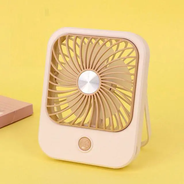Alt view image 5 of 5 - SOEWIOU Khaki Foldable Mini Desk Fan with Stand, USB Rechargeable Portable Cooling Fan, 3 Adjustable Wind Speeds, Personal Handheld Fan for Office Dorm Camping Outdoor Travel