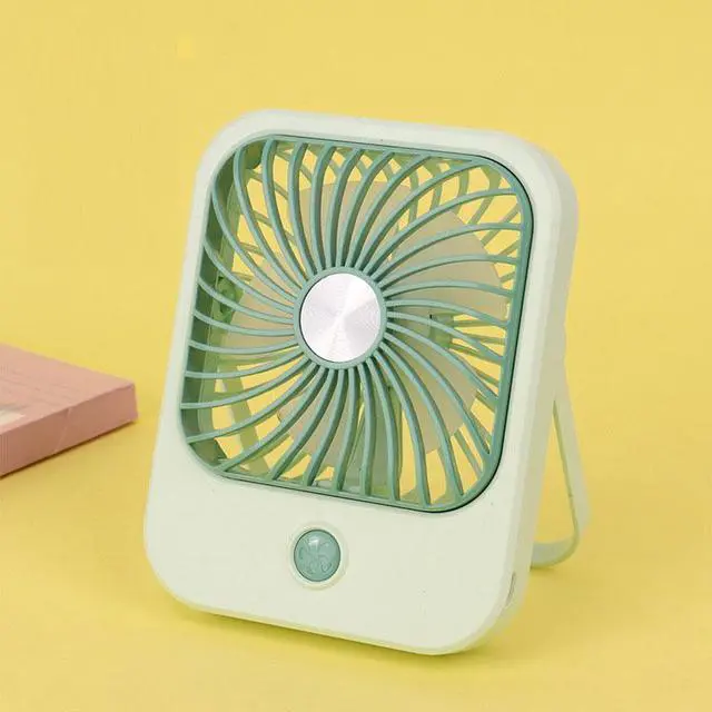 Main image of SOEWIOU Green Foldable Mini Desktop Fan with Stand, USB Rechargeable Portable Cooling Fan, 3 Speed Adjustable Personal Fan for Office Dorm Camping Outdoor Travel