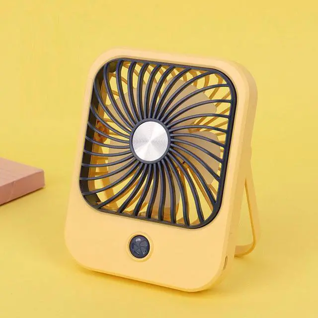 Alt view image 4 of 5 - SOEWIOU Green Foldable Mini Desktop Fan with Stand, USB Rechargeable Portable Cooling Fan, 3 Speed Adjustable Personal Fan for Office Dorm Camping Outdoor Travel