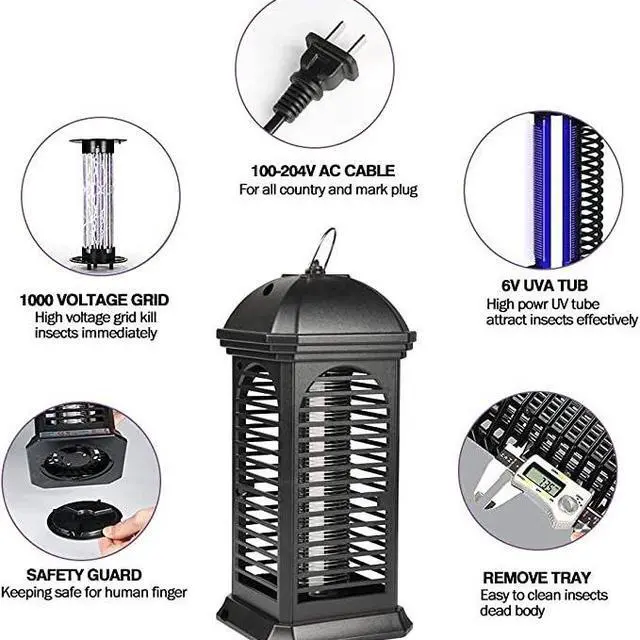 Alt view image 2 of 7 - SOEWIOU 11W High Power Electric Shock Mosquito Killer Lamp, Indoor Bug Zapper, Household Fly Insect Trap for Bedroom Living Room Kitchen