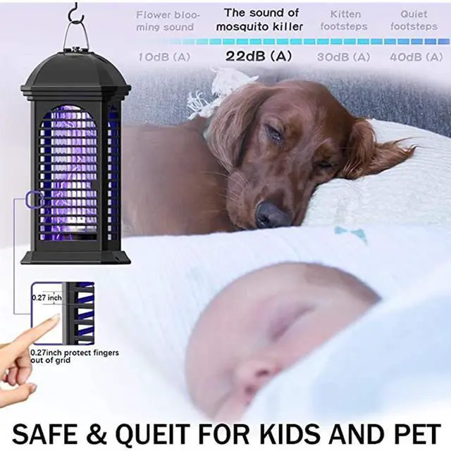 Alt view image 3 of 7 - SOEWIOU 11W High Power Electric Shock Mosquito Killer Lamp, Indoor Bug Zapper, Household Fly Insect Trap for Bedroom Living Room Kitchen