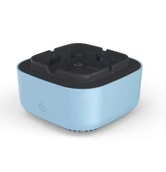 Alt view image 4 of 4 - SOEWIOU Sky Blue Negative Ion Air Purifier Ashtray, Battery Powered Smoke Remover Ashtray, Portable Secondhand Smoke & Odor Eliminator for Bedroom Restaurant