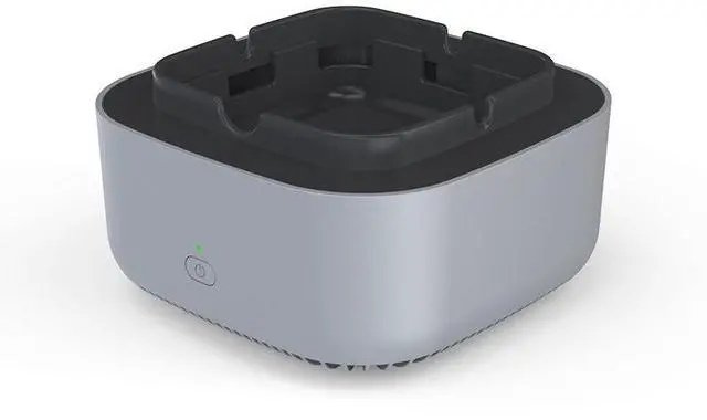 Main image of SOEWIOU Fashion Gray Negative Ion Air Purifier Ashtray, Battery Powered Smoke Absorber, Portable Secondhand Smoke & Dust Eliminator for Bedroom, Restaurant & Office