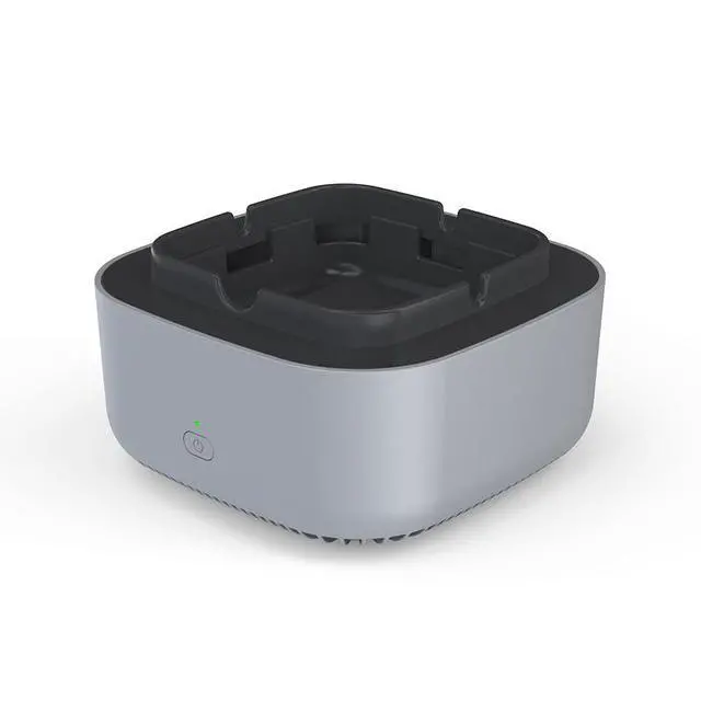 Alt view image 4 of 4 - SOEWIOU Fashion Gray Negative Ion Air Purifier Ashtray, Battery Powered Smoke Absorber, Portable Secondhand Smoke & Dust Eliminator for Bedroom, Restaurant & Office