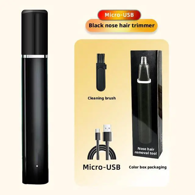 Alt view image 4 of 4 - SOEWIOU Rechargeable Electric Nose Hair Trimmer, Portable Mini Nose & Ear Hair Trimmer, Rotary Dual-Edge Blades, Washable Detachable Head, Painless Grooming Trimmer for Men & Women, Black