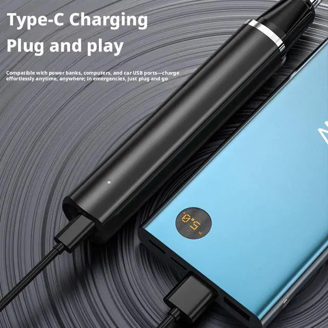 Alt view image 3 of 4 - SOEWIOU Rechargeable Electric Nose Hair Trimmer, Portable Mini Nose & Ear Hair Trimmer, 360° Rotary Dual-Edge Blades, Washable Detachable Head, Painless Cordless Grooming Trimmer for Men & Women, Whit