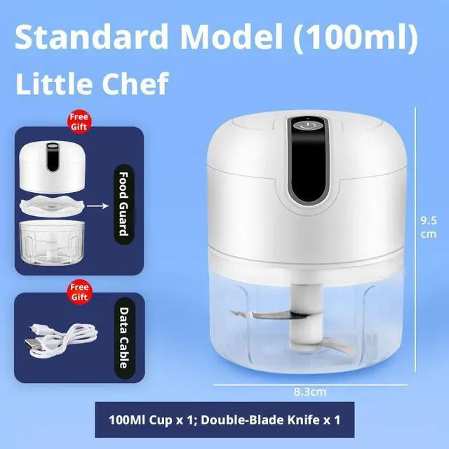 Main image of SOEWIOU Electric Garlic Chopper, Mini USB Rechargeable Food Processor, Portable Garlic Mincer & Meat Grinder, Vegetable Onion Chili Nut Food Chopper for Kitchen Cooking