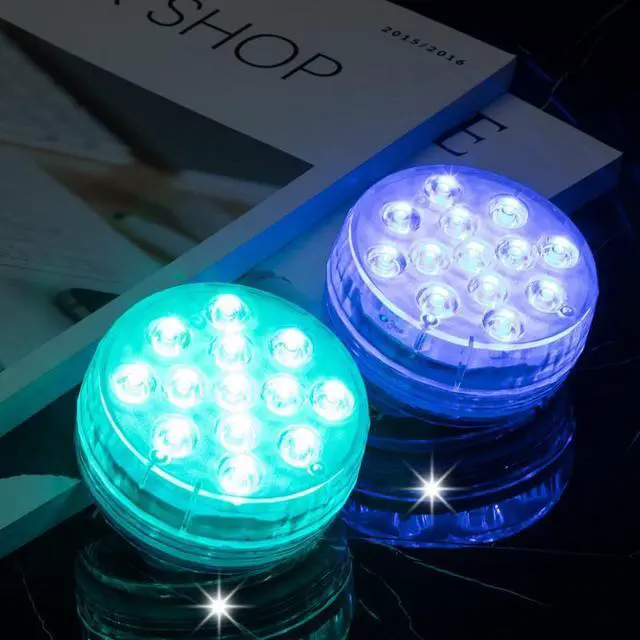 Alt view image 4 of 4 - SOEWIOU 10 LED Submersible Pool Light, Waterproof Underwater LED Light with 24/28-Key Remote Control, RGB Color Changing Accent Light for Pool, Hot Tub, Aquarium, Vase, Pond & Party Decor