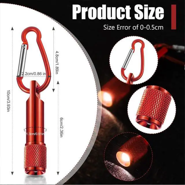 Alt view image 4 of 6 - SOEWIOU Mini LED Flashlight with Carabiner Clip, High Brightness Portable Keychain Flashlight, Compact Handheld EDC Torch for Camping, Hiking, Emergency & Outdoor Use, Purple