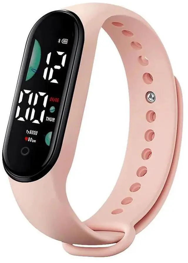 Main image of SOEWIOU Kids LED Digital Watch, Touch Control Electronic Wrist Watch, Waterproof Candy Color Silicone Strap Watch for Boys, Girls, Students & Everyday Wear, Beige