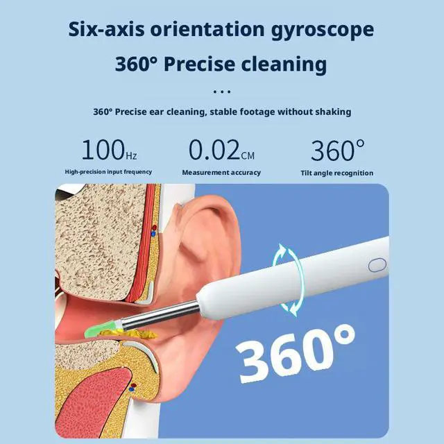 Alt view image 3 of 5 - SOEWIOU Wireless WiFi Ear Wax Removal Tool with HD Camera, Smart Visual Ear Cleaner with LED Light, 1080P Ear Pick Otoscope for Adults & Kids, Compatible with iOS & Android, White