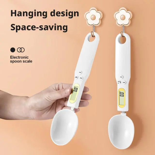 Alt view image 3 of 6 - SOEWIOU Digital Measuring Spoon Scale, Rechargeable Electronic Kitchen Spoon Scale, 500g x 0.1g High Precision Food Scale for Baking, Coffee, Milk Powder, Seasoning & Pet Food, White