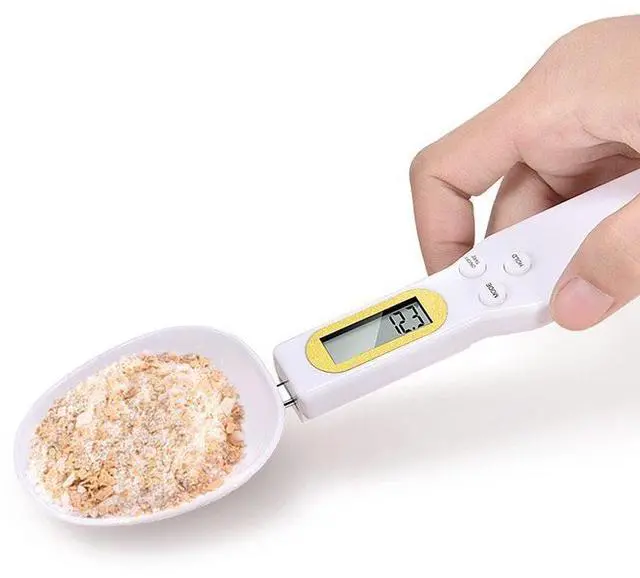 Main image of SOEWIOU Digital Measuring Spoon Scale with 2 Interchangeable Spoons, Rechargeable Electronic Kitchen Spoon Scale, 500g x 0.1g High Precision Food Scale for Baking, Coffee, Milk Powder & Spices, White