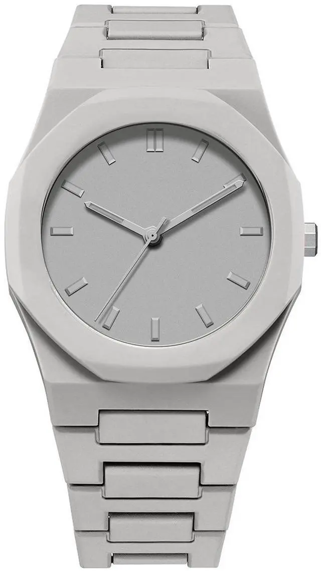 Main image of SOEWIOU Unisex Quartz Wrist Watch, Fashion Dopamine Color Analog Watch, Lightweight Plastic Case with Silicone Strap, Casual Watch for Men, Women & Teens, Gray