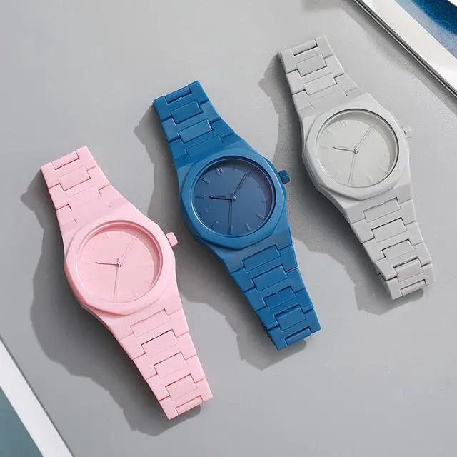 Alt view image 3 of 4 - SOEWIOU Unisex Quartz Wrist Watch, Fashion Dopamine Color Analog Watch, Lightweight Plastic Case with Silicone Strap, Casual Watch for Men, Women & Teens, Royal Blue