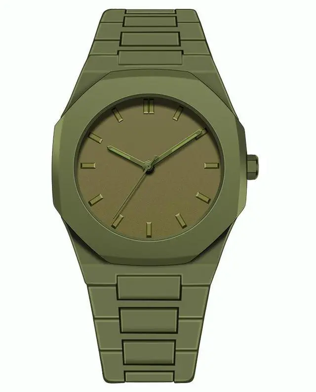 Main image of SOEWIOU Unisex Quartz Wrist Watch, Fashion Dopamine Color Analog Watch, Lightweight Plastic Case with Silicone Strap, Casual Wristwatch for Men, Women & Teens, Green