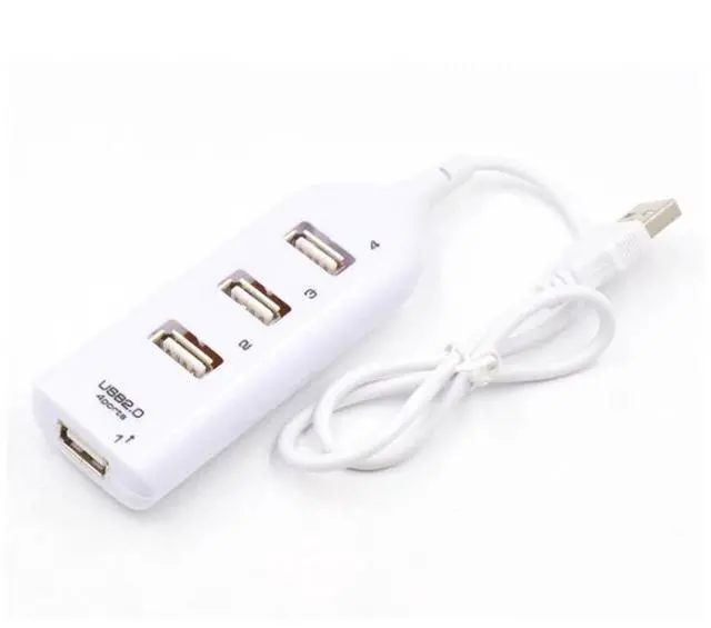 Main image of SOEWIOU USB 2.0 Hub 4-Port Splitter, High-Speed USB Expansion Hub, 1-to-4 USB Adapter, Plug & Play Multi-Port USB Extender for Laptop, PC, Desktop, Keyboard, Mouse & Flash Drive, White
