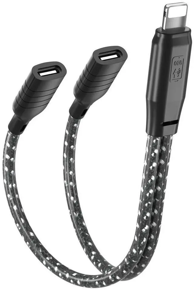 Main image of SOEWIOU Lightning to Dual USB-C Audio Adapter, OTG Charging & Digital Audio Converter Cable for Wireless Lavalier Microphones, USB-C Digital Earphones, Compatible with iPhone & iPad