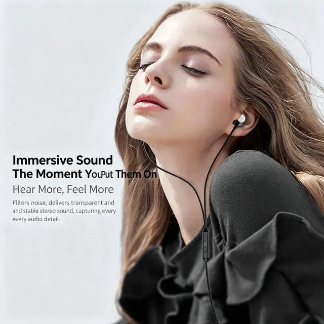 Alt view image 3 of 5 - SOEWIOU Type-C Wired Earphones, In-Ear Headphones with Deep Bass Sound, Inline Remote Control & Microphone, USB-C Earbuds for Music, Gaming, Calls, Smartphones & Tablets