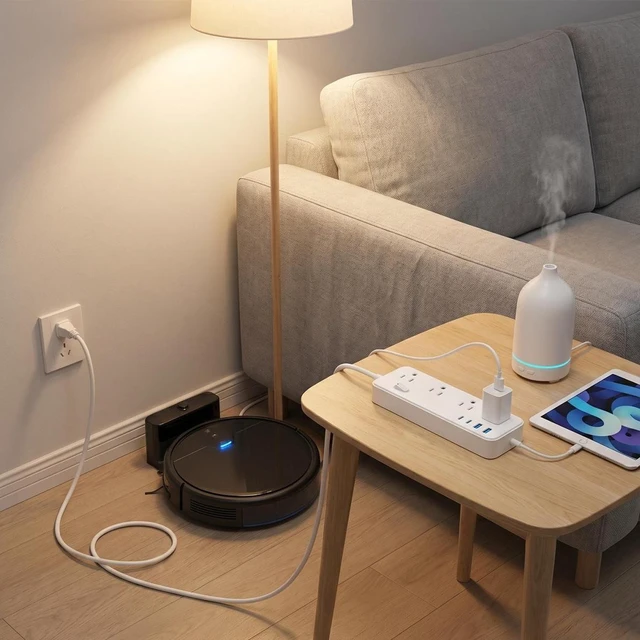 Alt view image 4 of 4 - SOEWIOU Power Strip Surge Protector with 3 AC Outlets, 2 USB-C & 1 USB-A Ports, Multi Outlet Desktop Charging Station for Home Office Travel