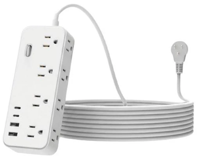 Main image of SOEWIOU White Power Strip, 3 US AC Outlets + 2 USB-C PD Ports + 1 USB-A Port, Multi Port Desktop Charging Station Surge Protector for Home Office Desk