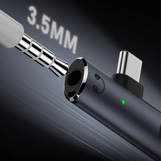 Alt view image 2 of 4 - SOEWIOU 2-in-1 USB C to 3.5mm Audio Jack Adapter, 100W PD Fast Charging, Type C Headphone Charger Splitter for iPhone 15 / 16 Series, White