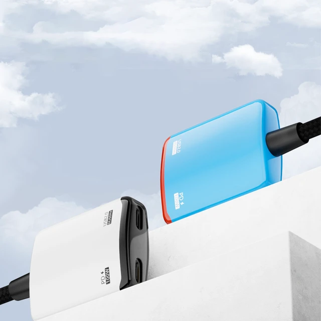 Alt view image 2 of 3 - SOEWIOU USB-C Male to Dual USB-C Female Converter, PD 100W Fast Charging, 8K@60Hz Video Output, USB2.0 Full Function Type-C Adapter for Side Charging & Screen Casting