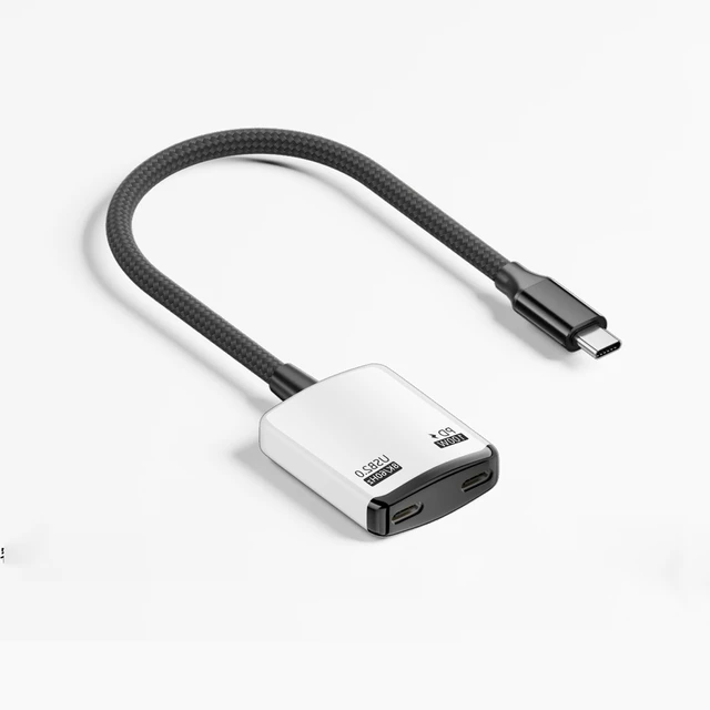 Alt view image 3 of 3 - SOEWIOU USB-C Male to Dual USB-C Female Converter, PD 100W Fast Charging, 8K@60Hz Video Output, USB2.0 Full Function Type-C Adapter for Side Charging & Screen Casting