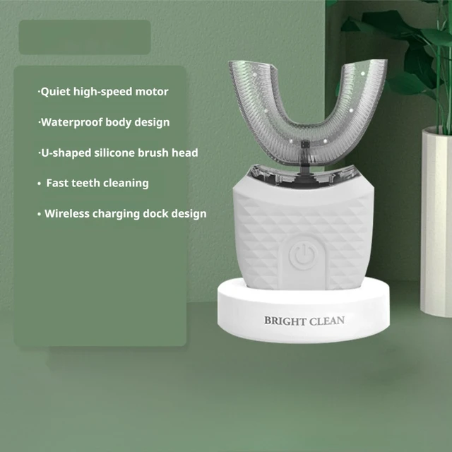 Alt view image 4 of 8 - SOEWIOU U-Shaped Electric Toothbrush for Adults, Automatic Sonic Tooth Cleaner, Soft Bristles, Rechargeable, Waterproof, White