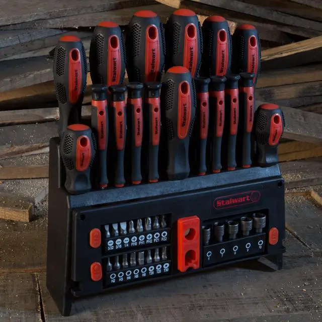 Alt view image 6 of 6 - 39-Piece Magnetic Screwdriver Set - Screw Driver Set Kit with Bits, Power Nut Driver and Wall Mountable Stand - Tool Kit with Phillips, Torx and Flathead Screwdrivers - Tool Sets for Men by Stalwart