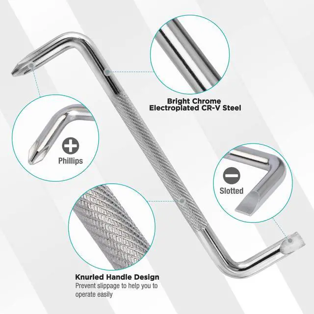 Alt view image 5 of 7 - DURATECH 12-Piece Magnetic Screwdriver Set, 5 Phillips and 5 Slotted Tip S2 Alloy Steel Screwdriver Set, 1 pc Magnetizer Demagnetizer, 1 pc CR-V Offset Screwdriver, Storage Tray Included