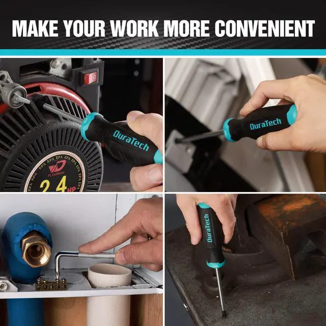 Alt view image 7 of 7 - DURATECH 12-Piece Magnetic Screwdriver Set, 5 Phillips and 5 Slotted Tip S2 Alloy Steel Screwdriver Set, 1 pc Magnetizer Demagnetizer, 1 pc CR-V Offset Screwdriver, Storage Tray Included