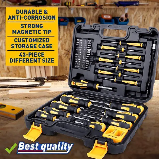 Alt view image 6 of 7 - Magnetic Screwdrivers Set with Case, Amartisan 43-piece Includs Slotted, Phillips, Hex, Pozidriv,Torx and Precision Screwdriver Set, Magnetizer Demagnetizer Tools, Tools for Men