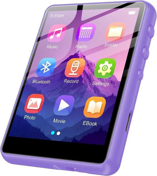 Main image of 128GB MP3 Player - Music Player with Bluetooth 5.4, 2.4" Portable HiFi MP3 Player with FM Radio, HD Speaker, E-Book,Voice Recorder, Walkman Digital Music Player Earphones Included (Purple)