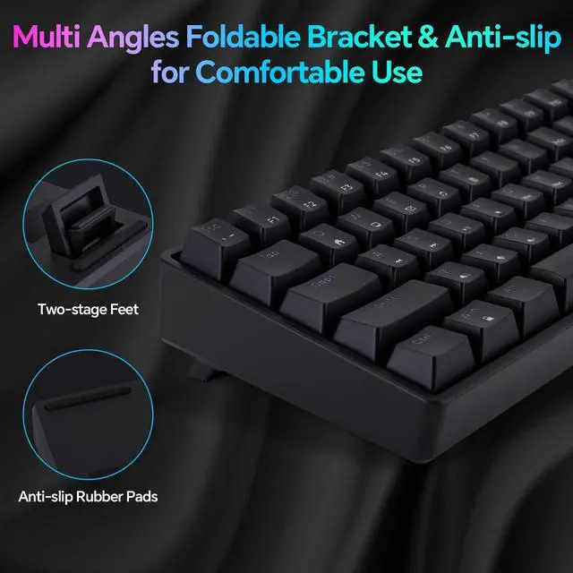 Alt view image 4 of 7 - Mechanical 60% Gaming RGB Keyboard 61 Keys Wired USB DIY Customize Backlight Macro keypad Ultra-Compact Blue Switches Compatible with Windows Mac Linux Laptop PC Computer(Black)