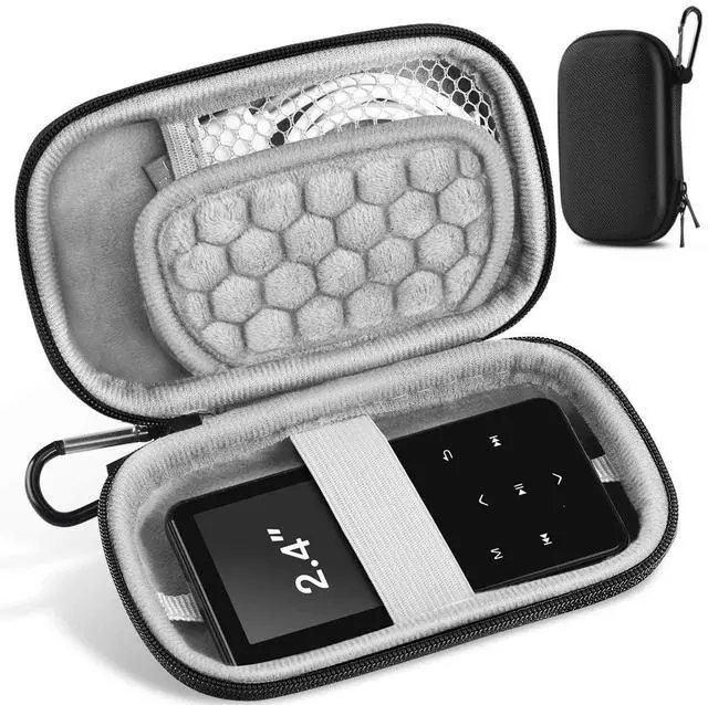 Main image of AGPTEK MP3 MP4 Player Case for 2.4 inch MP3 Player, for Gracioso/for ChenFec/for Safuciiv/for RUIZU/for Aiworth and Other MP3 Players Under 2.4 inch, Portable Case with Metal Carabiner Clip