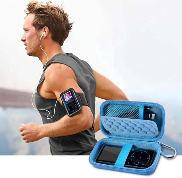 Alt view image 6 of 7 - MP3 & MP4 Player Case for SOULCKER/G.G.Martinsen/Grtdhx/iPod Nano/Sandisk Music Player/Sony NW-A45 and Other Music Players with Bluetooth. Fit for Earbuds, USB Cable, Memory Card - Blue