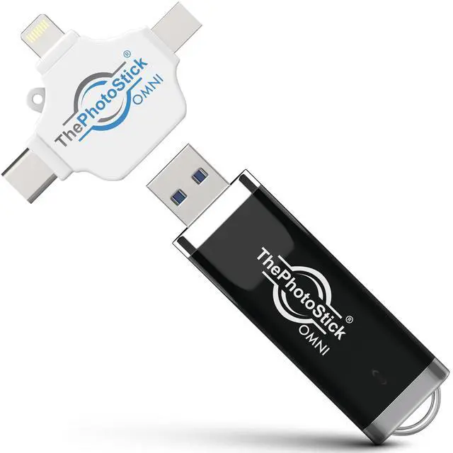 Main image of 128GB USB Flash Drive & Memory Stick Automatic Photo & Video Backup for iPhone, Android, Mac & PC Multiport Connection to Easily Store & Transfer Files