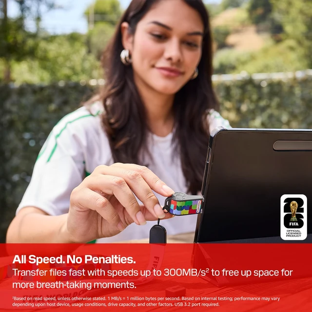 Alt view image 4 of 7 - 64GB USB-C Flash Drive, FIFA World Cup 2026 Edition - Black USB Flash Drive, Up to 300MB/s Transfer speeds, USB 3.2 Gen 1, USB Type-C, With Custom Lanyard & Sticker, App